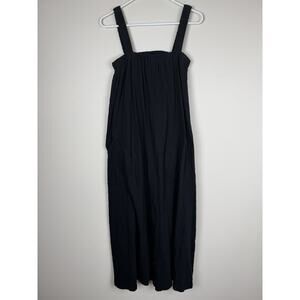 Free People, Beach, Sleepless, Black Maxi Dress Cotton Blend Gauze Pockets Sz M